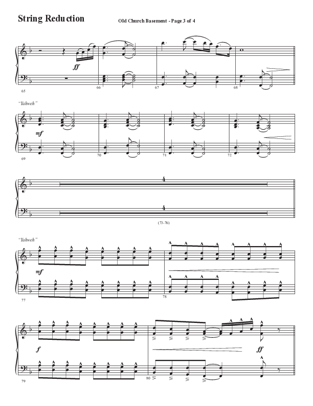 Old Church Basement (Choral Anthem SATB) String Reduction (Semsen Music / Arr. Cliff Duren)