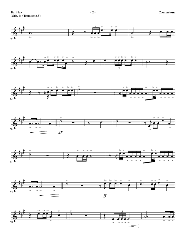 Cornerstone (Choral Anthem SATB) Bari Sax (Lillenas Choral / Arr. Gary Rhodes)