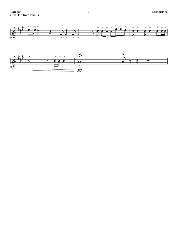 Cornerstone (Choral Anthem SATB) Bari Sax (Lillenas Choral / Arr. Gary Rhodes)
