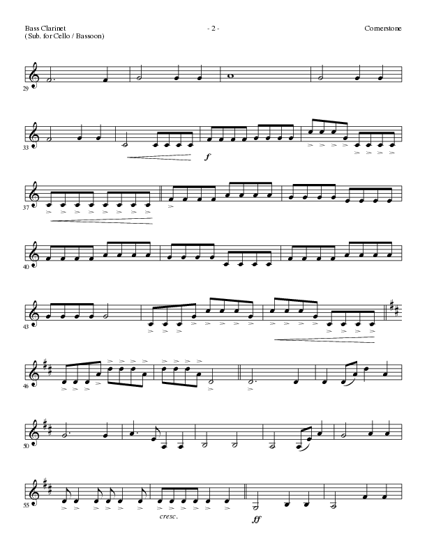 Cornerstone (Choral Anthem SATB) Bass Clarinet (Lillenas Choral / Arr. Gary Rhodes)
