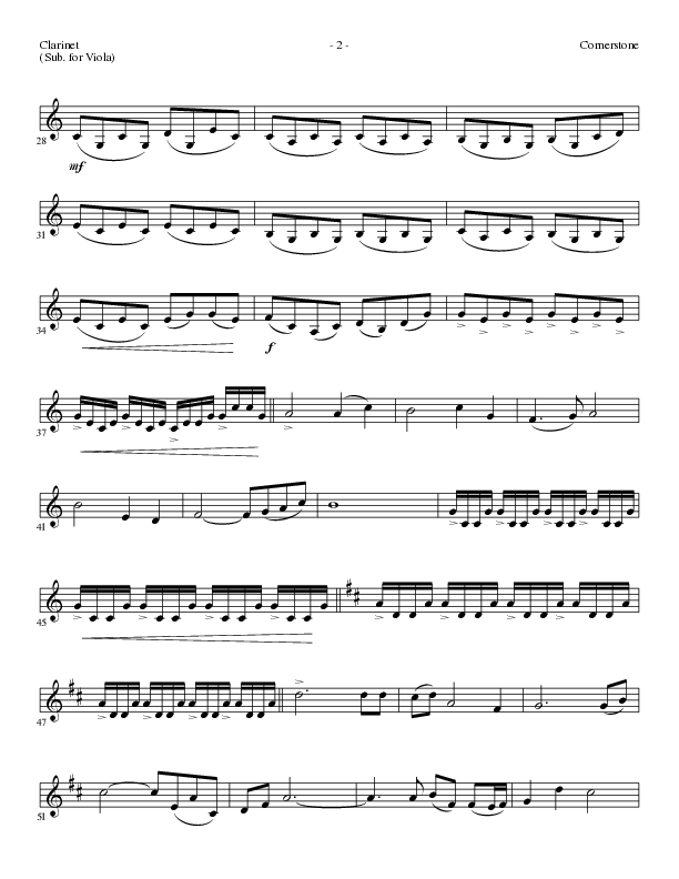 Cornerstone (Choral Anthem SATB) Clarinet (Lillenas Choral / Arr. Gary Rhodes)