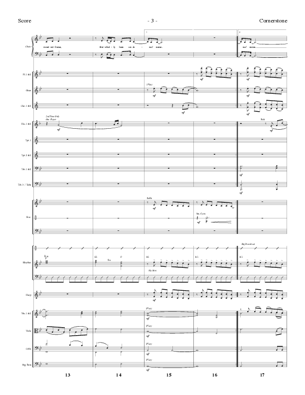 Cornerstone (Choral Anthem SATB) Orchestration (Lillenas Choral / Arr. Gary Rhodes)