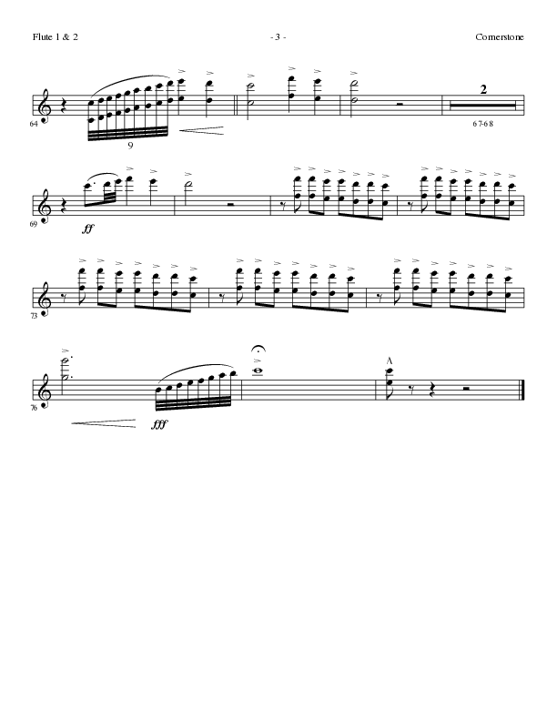 Cornerstone (Choral Anthem SATB) Flute 1/2 (Lillenas Choral / Arr. Gary Rhodes)