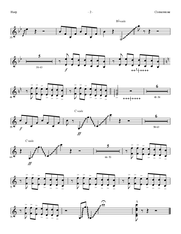 Cornerstone (Choral Anthem SATB) Harp (Lillenas Choral / Arr. Gary Rhodes)
