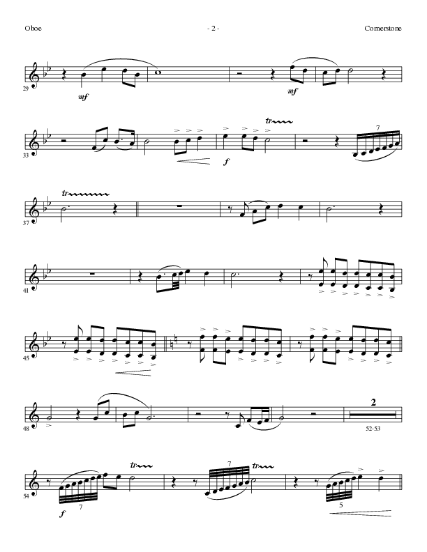Cornerstone (Choral Anthem SATB) Oboe (Lillenas Choral / Arr. Gary Rhodes)