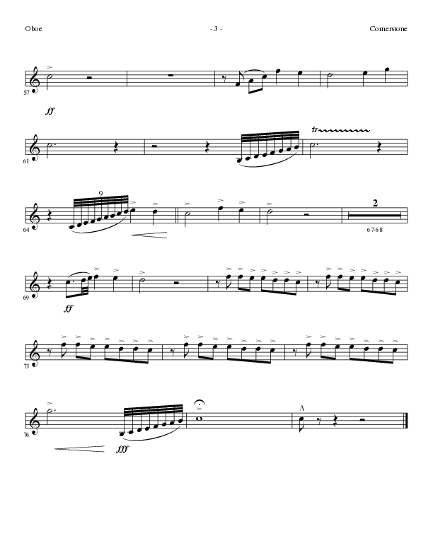 Cornerstone (Choral Anthem SATB) Oboe (Lillenas Choral / Arr. Gary Rhodes)