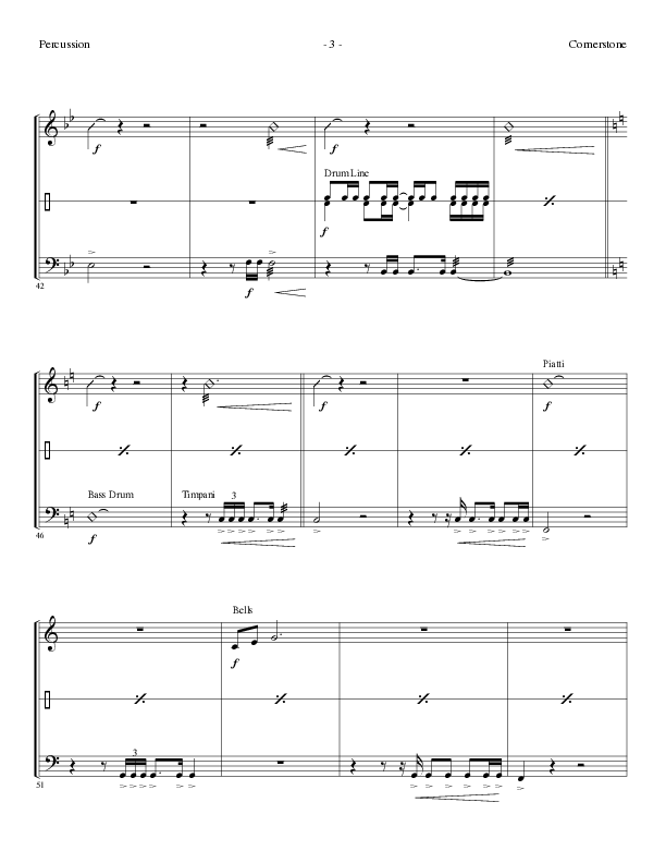 Cornerstone (Choral Anthem SATB) Percussion (Lillenas Choral / Arr. Gary Rhodes)