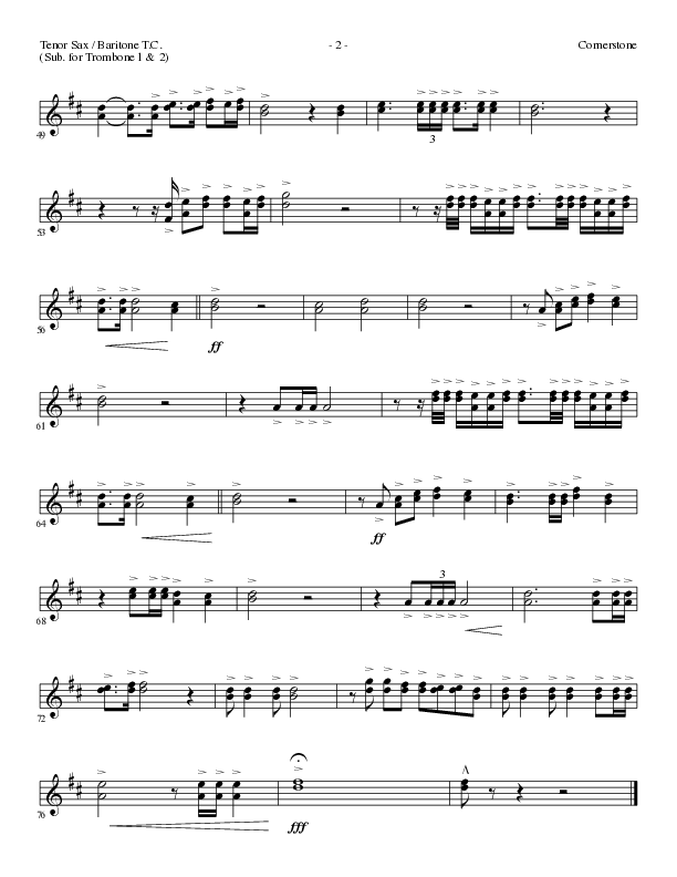 Cornerstone (Choral Anthem SATB) Tenor Sax/Baritone T.C. (Lillenas Choral / Arr. Gary Rhodes)