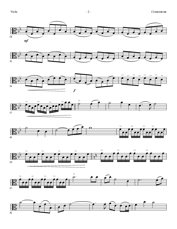 Cornerstone (Choral Anthem SATB) Viola (Lillenas Choral / Arr. Gary Rhodes)