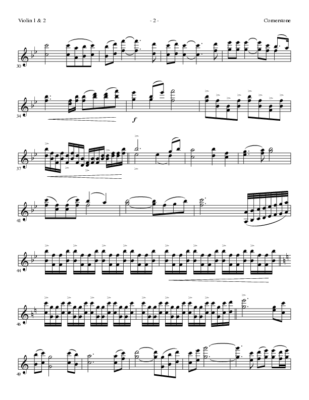 Cornerstone (Choral Anthem SATB) Violin 1/2 (Lillenas Choral / Arr. Gary Rhodes)