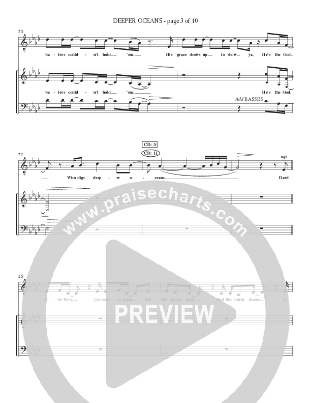 Deeper Oceans (Choral Anthem SATB) Choir Sheet (SATB) (Lillenas Choral / Arr. Cliff Duren)
