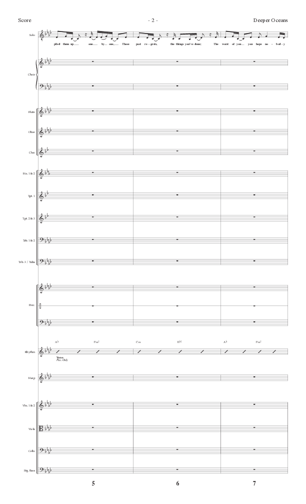 Deeper Oceans (Choral Anthem SATB) Orchestration (Lillenas Choral / Arr. Cliff Duren)