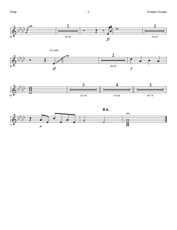 Deeper Oceans (Choral Anthem SATB) Harp (Lillenas Choral / Arr. Cliff Duren)
