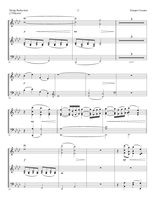 Deeper Oceans (Choral Anthem SATB) String Reduction (Lillenas Choral / Arr. Cliff Duren)