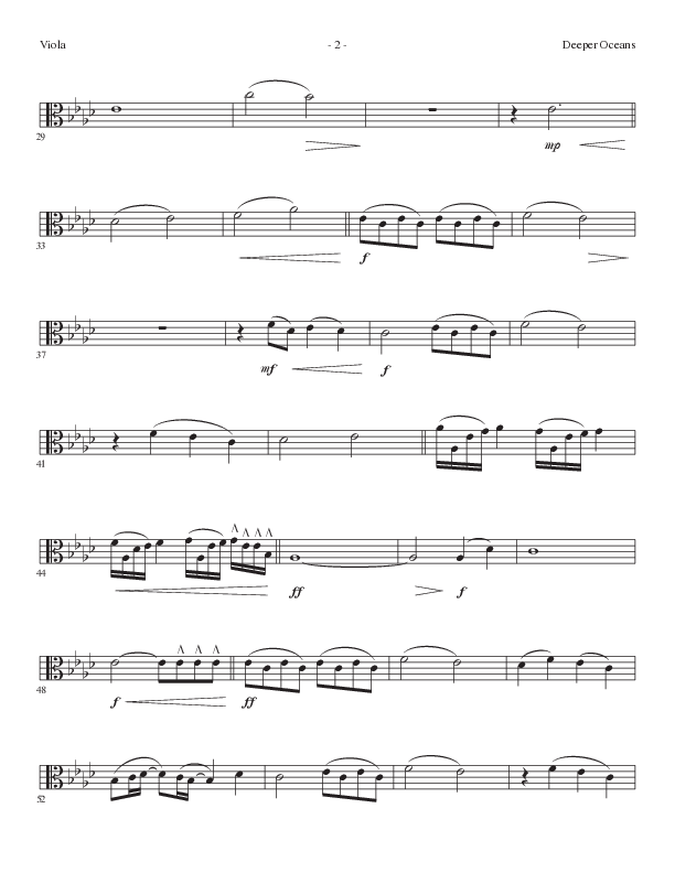 Deeper Oceans (Choral Anthem SATB) Viola (Lillenas Choral / Arr. Cliff Duren)