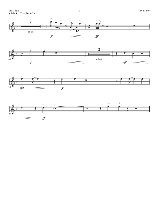 Even Me (Choral Anthem SATB) Bari Sax (Lillenas Choral / Arr. Cliff Duren)