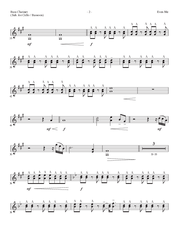 Even Me (Choral Anthem SATB) Bass Clarinet (Lillenas Choral / Arr. Cliff Duren)