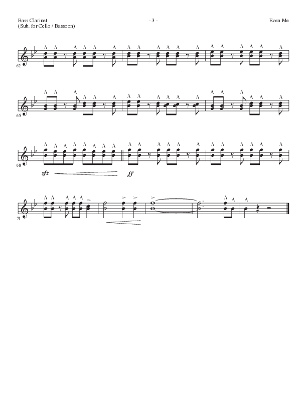 Even Me (Choral Anthem SATB) Bass Clarinet (Lillenas Choral / Arr. Cliff Duren)