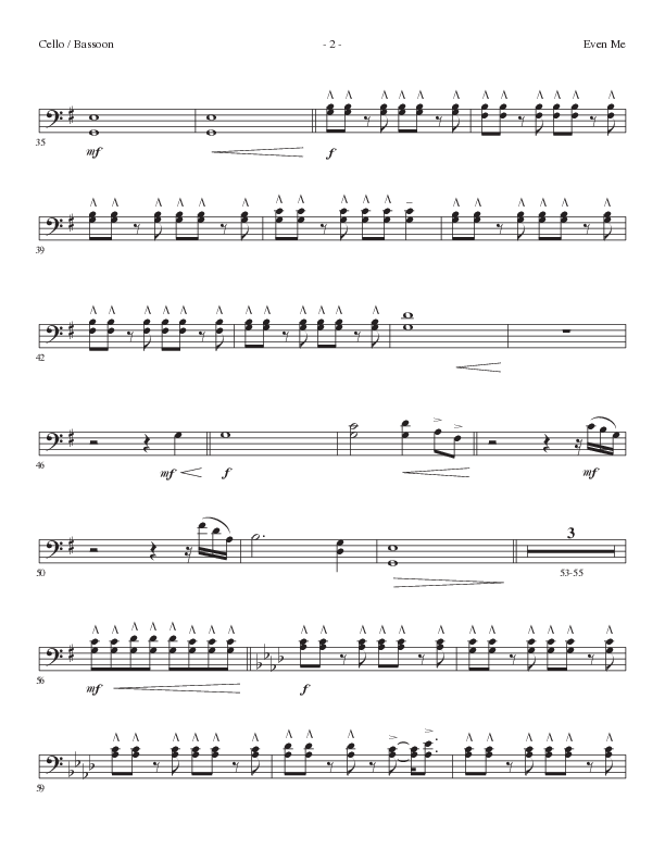Even Me (Choral Anthem SATB) Cello (Lillenas Choral / Arr. Cliff Duren)