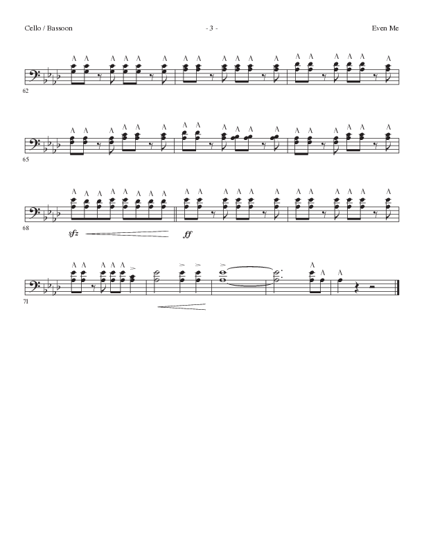 Even Me (Choral Anthem SATB) Cello (Lillenas Choral / Arr. Cliff Duren)