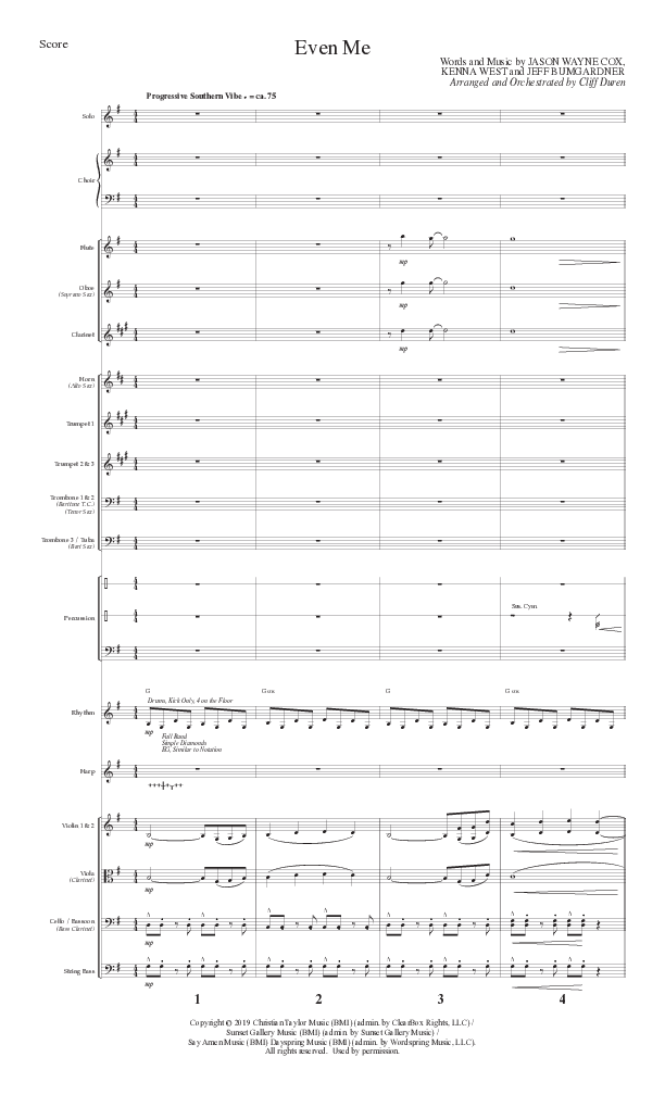 Even Me (Choral Anthem SATB) Conductor's Score (Lillenas Choral / Arr. Cliff Duren)
