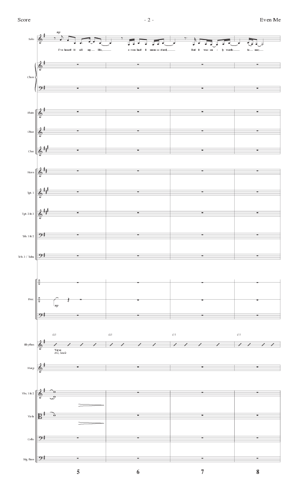 Even Me (Choral Anthem SATB) Orchestration (Lillenas Choral / Arr. Cliff Duren)