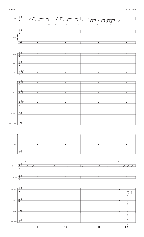 Even Me (Choral Anthem SATB) Orchestration (Lillenas Choral / Arr. Cliff Duren)