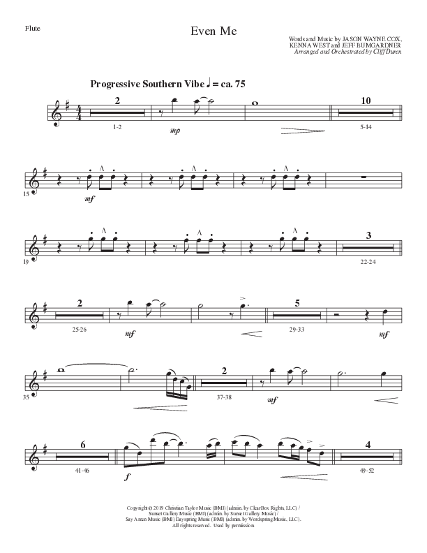 Even Me (Choral Anthem SATB) Flute (Lillenas Choral / Arr. Cliff Duren)