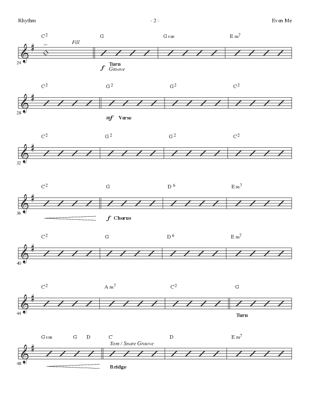 Even Me (Choral Anthem SATB) Rhythm Chart (Lillenas Choral / Arr. Cliff Duren)