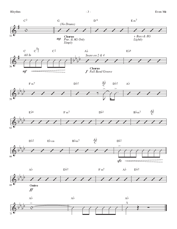 Even Me (Choral Anthem SATB) Rhythm Chart (Lillenas Choral / Arr. Cliff Duren)