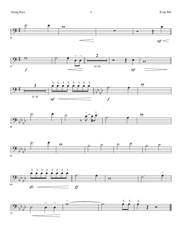 Even Me (Choral Anthem SATB) String Bass (Lillenas Choral / Arr. Cliff Duren)