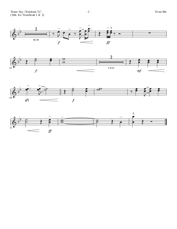 Even Me (Choral Anthem SATB) Tenor Sax/Baritone T.C. (Lillenas Choral / Arr. Cliff Duren)
