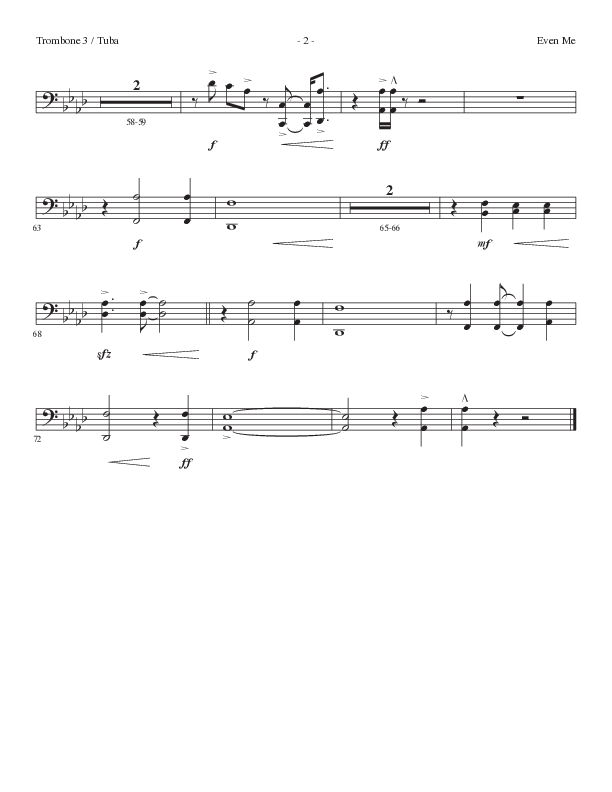 Even Me (Choral Anthem SATB) Trombone 3/Tuba (Lillenas Choral / Arr. Cliff Duren)