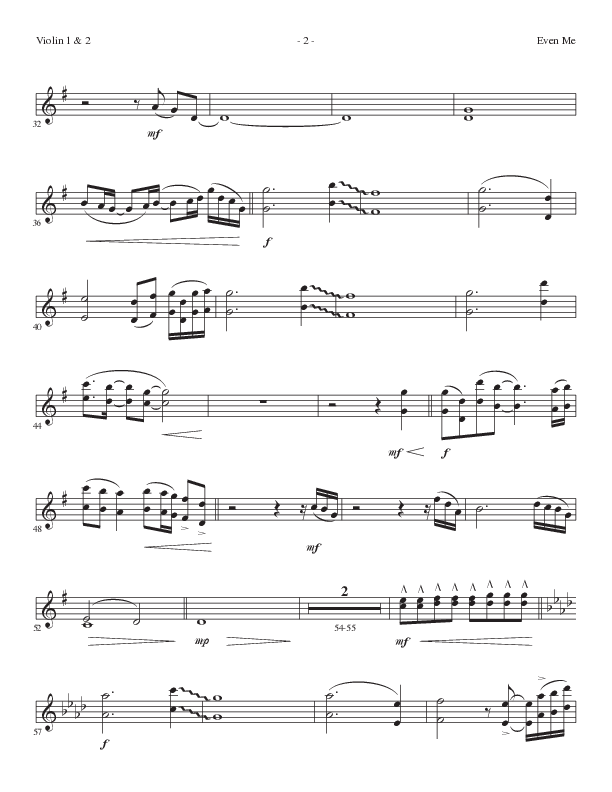 Even Me (Choral Anthem SATB) Violin 1/2 (Lillenas Choral / Arr. Cliff Duren)