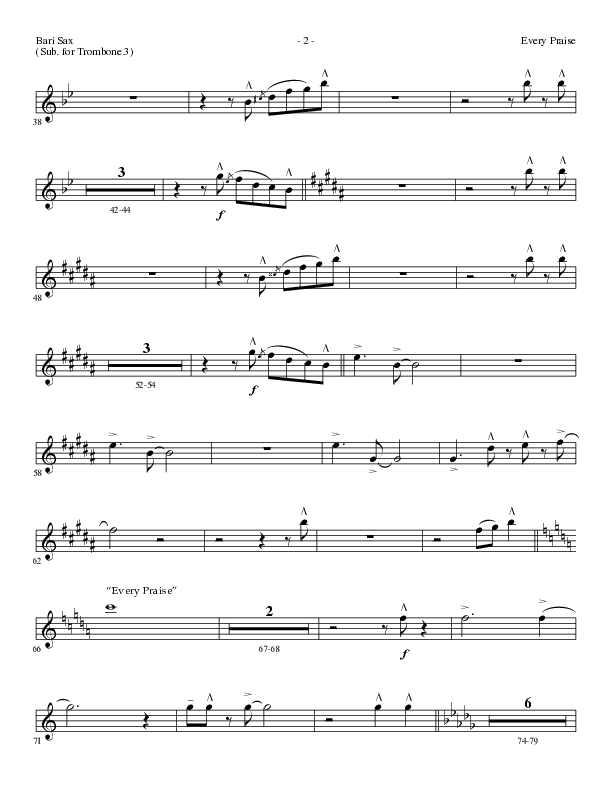 Every Praise with In the Sanctuary (Choral Anthem SATB) Bari Sax (Lillenas Choral / Arr. Mike Speck / Arr. Cheryl Rogers)