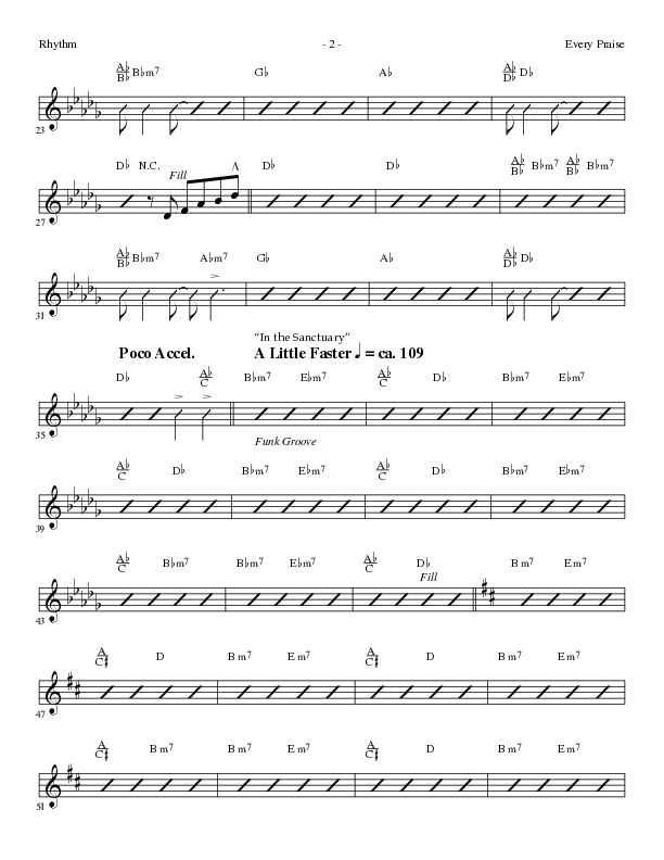 Every Praise with In the Sanctuary (Choral Anthem SATB) Rhythm Chart (Lillenas Choral / Arr. Mike Speck / Arr. Cheryl Rogers)