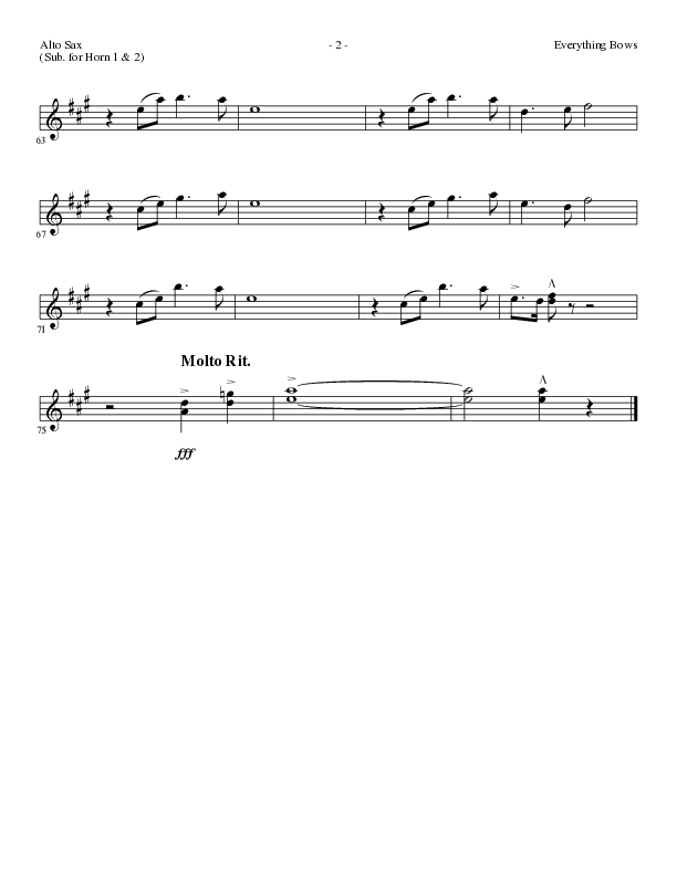 Everything Bows (Choral Anthem SATB) Alto Sax (Lillenas Choral / Arr. Jay Rouse)
