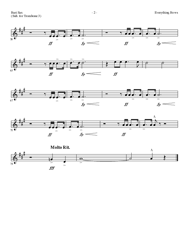 Everything Bows (Choral Anthem SATB) Bari Sax (Lillenas Choral / Arr. Jay Rouse)