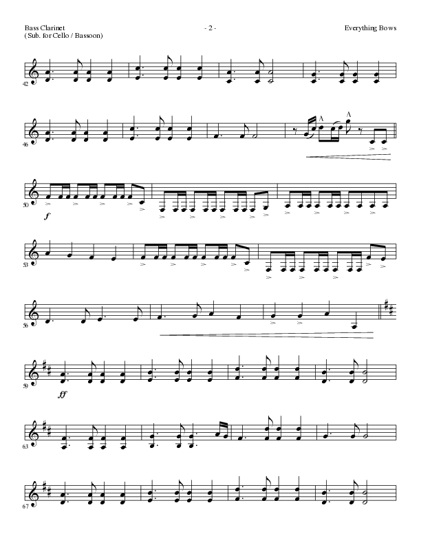 Everything Bows (Choral Anthem SATB) Bass Clarinet (Lillenas Choral / Arr. Jay Rouse)
