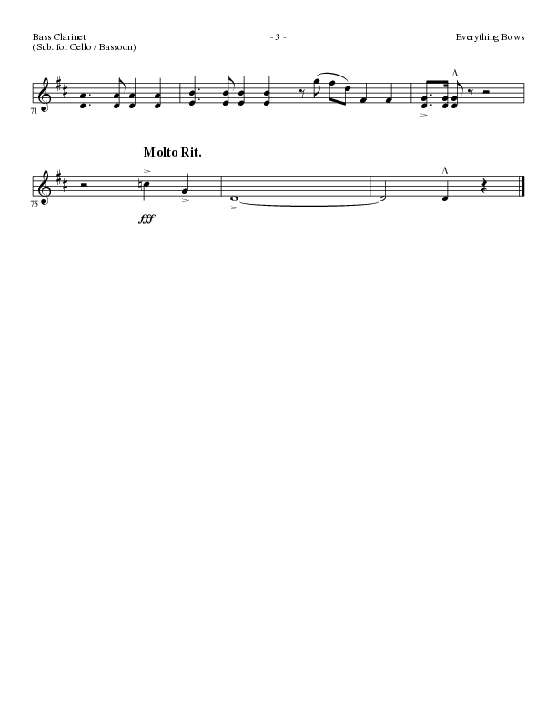 Everything Bows (Choral Anthem SATB) Bass Clarinet (Lillenas Choral / Arr. Jay Rouse)