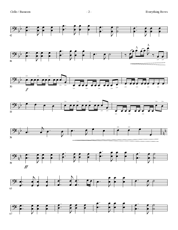 Everything Bows (Choral Anthem SATB) Cello (Lillenas Choral / Arr. Jay Rouse)