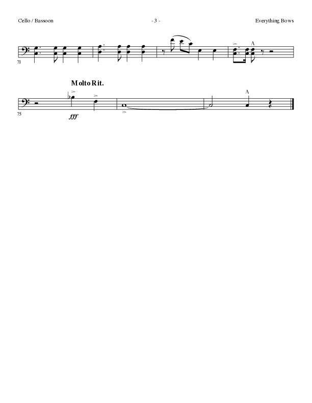 Everything Bows (Choral Anthem SATB) Cello (Lillenas Choral / Arr. Jay Rouse)
