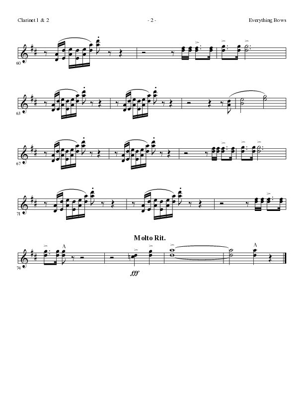 Everything Bows (Choral Anthem SATB) Clarinet 1/2 (Lillenas Choral / Arr. Jay Rouse)