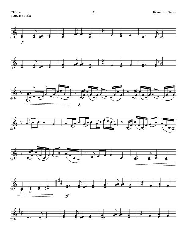 Everything Bows (Choral Anthem SATB) Clarinet (Lillenas Choral / Arr. Jay Rouse)