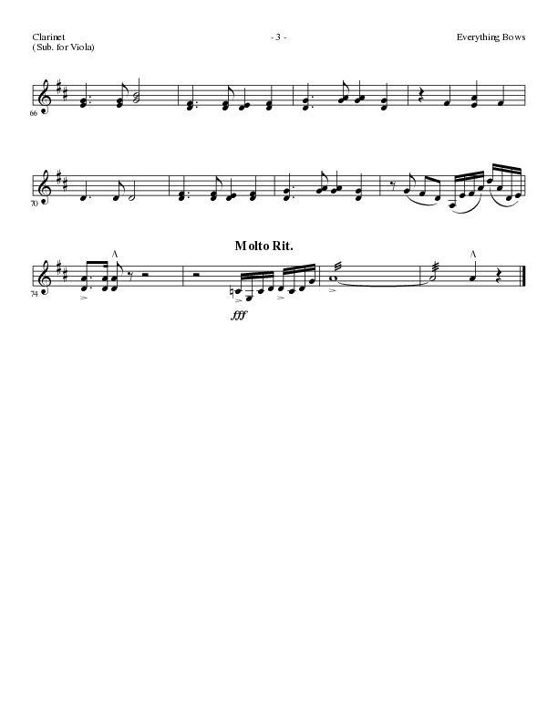 Everything Bows (Choral Anthem SATB) Clarinet (Lillenas Choral / Arr. Jay Rouse)