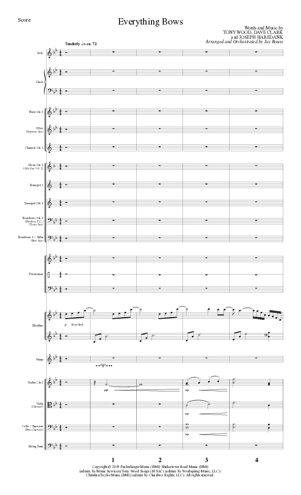 Everything Bows (Choral Anthem SATB) Orchestration (Lillenas Choral / Arr. Jay Rouse)