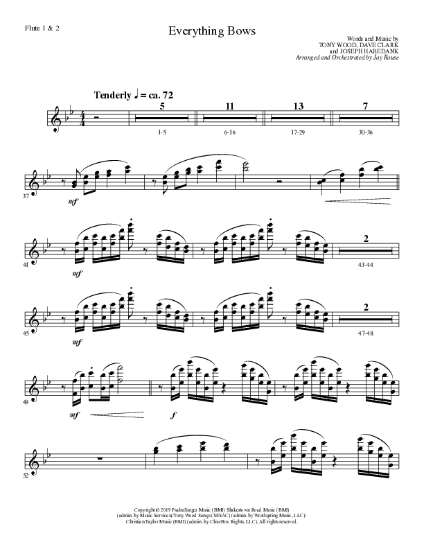 Everything Bows (Choral Anthem SATB) Flute 1/2 (Lillenas Choral / Arr. Jay Rouse)