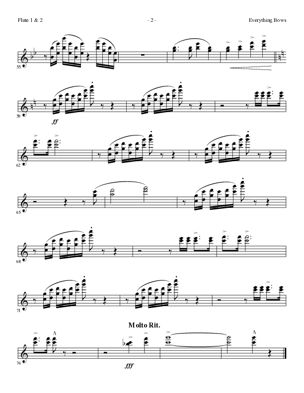 Everything Bows (Choral Anthem SATB) Flute 1/2 (Lillenas Choral / Arr. Jay Rouse)