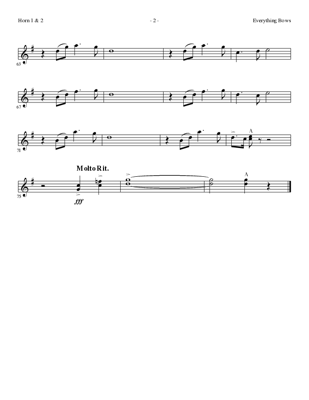 Everything Bows (Choral Anthem SATB) French Horn 1/2 (Lillenas Choral / Arr. Jay Rouse)