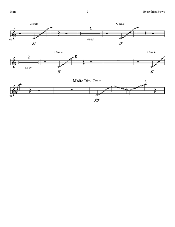 Everything Bows (Choral Anthem SATB) Harp (Lillenas Choral / Arr. Jay Rouse)